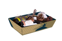 Verona gold/blue cardboard basket 37x28x8cm- FSC7®