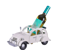 Decorative 2CV beige metal bottle holder