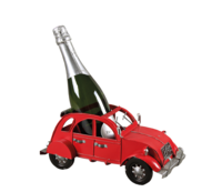 Decorative 2CV red metal bottle holder