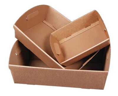 Image au survol de Rome fluted kraft cardboard basket 39x30x9.5cm