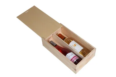 Image au survol de Tradition natural pine wood box 2 bottles - PEFC 7