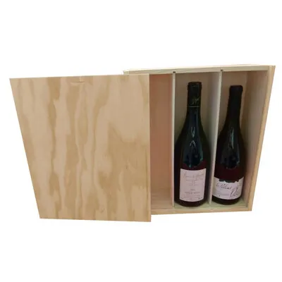 Image au survol de Tradition natural pine wood box 3 bottles - PEFC 7