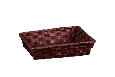 Corbeille Rihana bambou chocolat rectangle 24x18x5cm