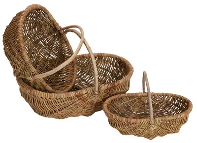 Image au survol de Roseline oval raw wicker basket 38x28x13cm