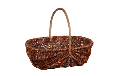 Panier Roseline osier brut ovale 46x35x15cm