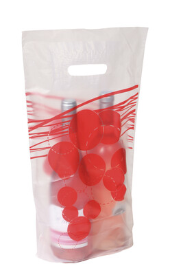 Sac plastique Coquelicot 2 bouteilles