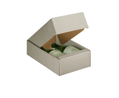 New York taupe grey line-look cardboard box 2 bottles