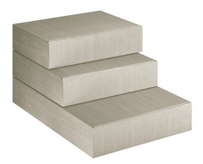 New York taupe grey line-look cardboard box 6 bottles