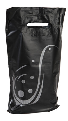 Impulsion black/silver plastic bag 2 bottles