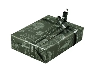 Image au survol de Cépage black/silver coated kraft gift wrap 73gr 0.50x200m