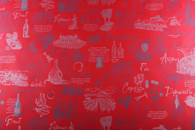 Image au survol de Cépage red/silver coated kraft gift wrap 73gr 0.70x100m