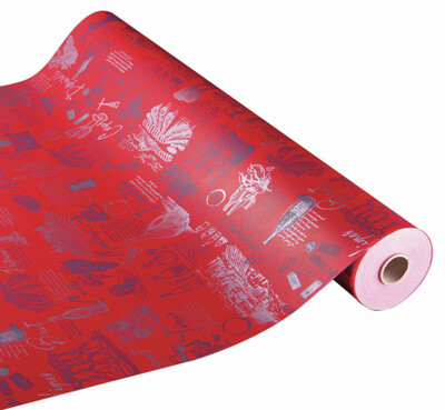 Cépage red/silver coated kraft gift wrap 73gr 0.50x200m