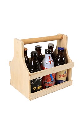 Pascal natural pine wood basket 6 beers 33cl (Steinie type)