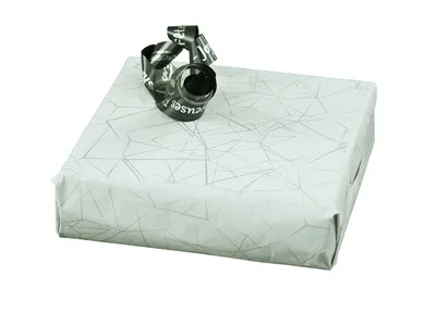 Image au survol de Diamy grey/silver coated kraft gift wrap 73gr 0.70x100m