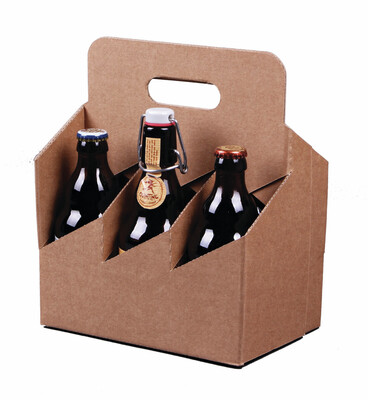 Atlanta smooth kraft carton carboard suitcase basket 6 beers 33cl - FSC7®