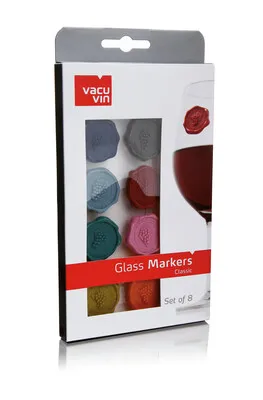 Image au survol de Marque-verre Glass Marker Classic Grapes Vacuvin (8 pièces)