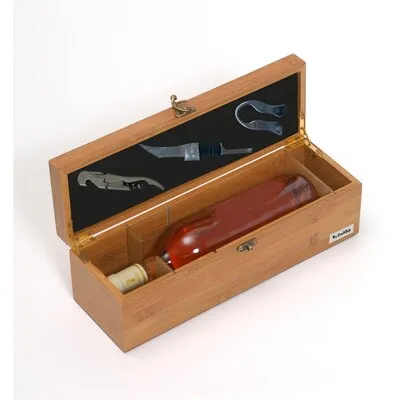 Image au survol de Coffret sommelier Bamboo 1 bouteille bambou 3 pièces