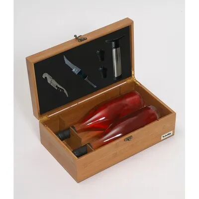 Image au survol de Bamboo wine waiter's box 2 bottles bamboo 5 pieces