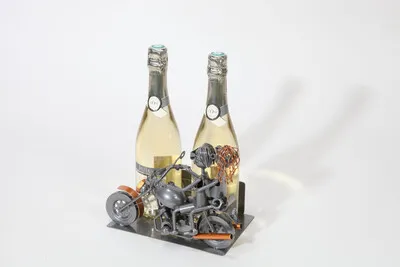 Image au survol de Felix bottle holder grey/copper metal - Biker Couple