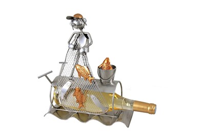 Félix grey/copper metal bottle holder - Net fisherman