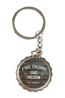 Ivo metal bottle opener key ring - J'suis toujours sous pression