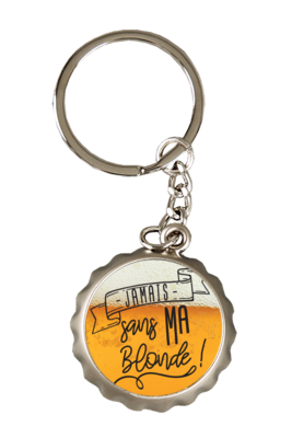 Ivo metal bottle opener key ring - Jamais sans ma blonde