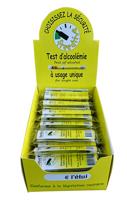 Ethylotest Justus usage unique sans ballon 0.5g/l (présentoir carton)