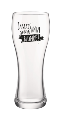 Verre à bière Randy 40cl décoré noir - Jamais sans ma blonde