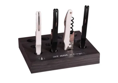 Image au survol de Display Veneto black stained wood for 12 corkscrew