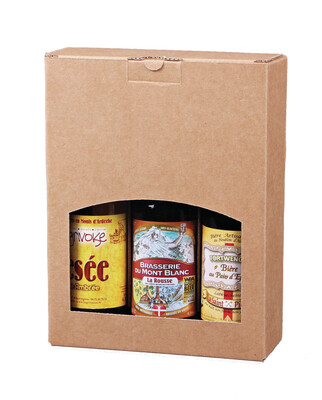 Atlanta smooth kraft cardboard suitcase 3 beers 33cl (long-neck type) - FSC7®