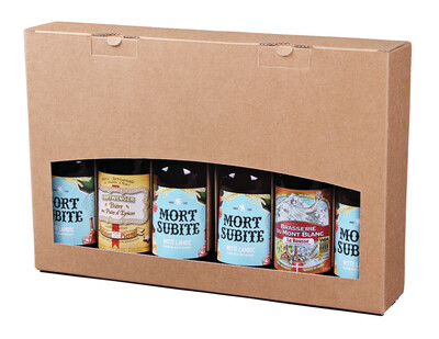 Atlanta smooth kraft cardboard suitcase with 6 beers 33cl (long-neck type)