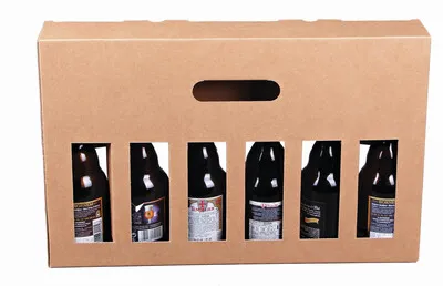 Image au survol de Atlanta smooth kraft cardboard suitcase, 6 beers 33/50cl (Steinie type)