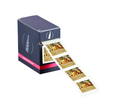 Image au survol de Square adhesive label - Joyeuses Fêtes (box of 500)