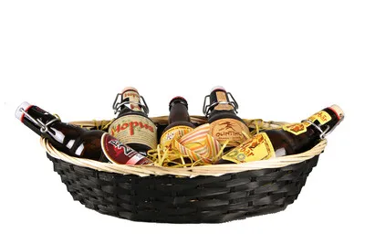 Image au survol de Clara bamboo/black rush/natural oval basket 38x28x9cm