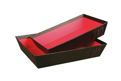 Los Angeles rigid black/coloured cardboard rectangle basket 36x27x7cm