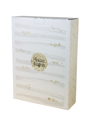 Helsinki 3-bottles white/gold/grey cardboard case