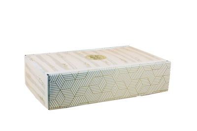 Helsinki 2-bottles white/gold/grey cardboard box - FSC7®