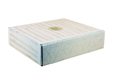 Helsinki 3-bottles white/gold/grey cardboard box - FSC7®