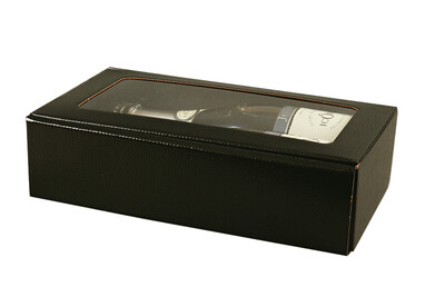 Berne black crocodile-look cardboard box with 2 display bottles