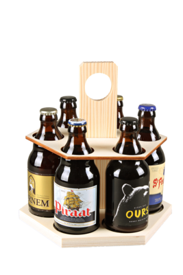 Ezio natural wood beer carousel 6 beers 33/50cl (Steinie type)