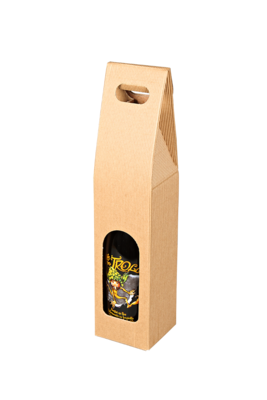 Rome fluted kraft cardboard suitcase 1 bottle