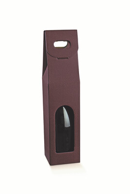 Riga wine red-leather-look cardboard suitcase 1 bottle