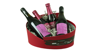 Caracas blackcurrant asymmetrical rigid cardboard basket 33x26x8/15cm