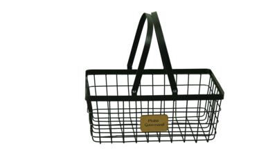 Julia black metal rectangle basket 30x20x12cm