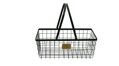 Julia black metal rectangle basket 36x24x13cm