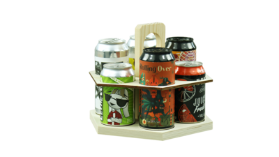 Sandro beer carousel natural wood 6 beers 33/44cl (can type)