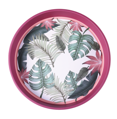 Viggo round metal tray - Exotic/white