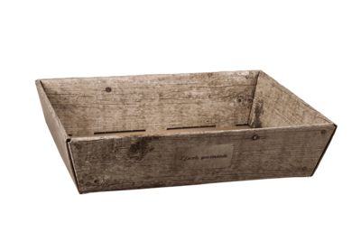 Lorriane imitation wood grey cardboard basket 42x31x10cm - FSC7®