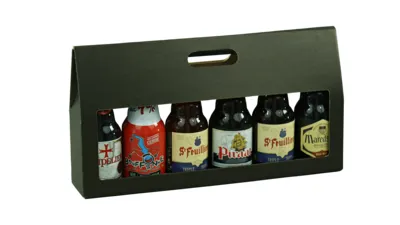 Image au survol de Buffalo black brown kraft suitcase 6 beers (Steinie)