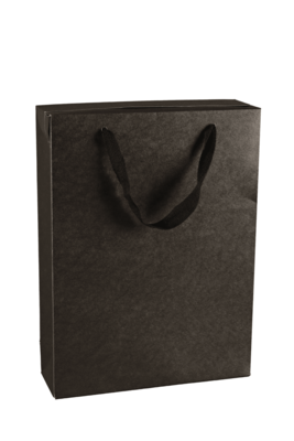 Box bag Chicago matte black kraft paper bag 3 bottles